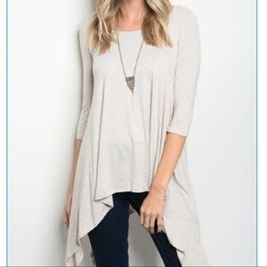 Asymmetrical Stretchy Oatmeal Top S/M/L
